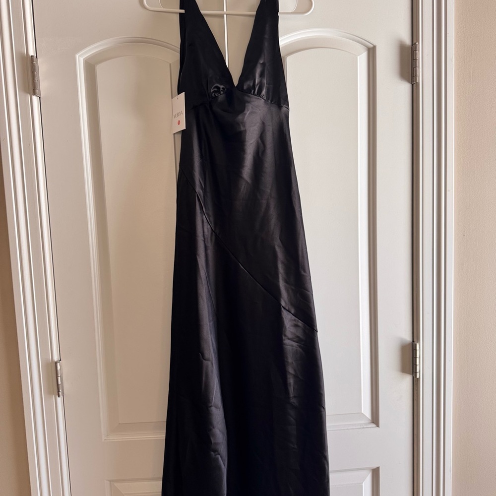 NWT Elegant Black Silky Dress